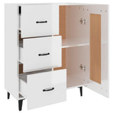 Sideboard High Gloss White 69.5x34x90 cm Engineered Wood 812237