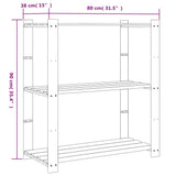 3-Tier Storage Rack Brown 80x38x90 cm Solid Wood Pine 373397