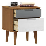 ZNTS Bedside Cabinet MOLDE Brown 40x35x48 cm Solid Wood Pine 350495