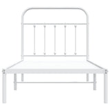 Metal Bed Frame without Mattress with Headboard White 90x190cm 352619