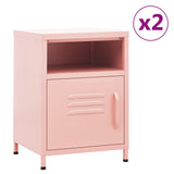 Nightstands 2 pcs Pink 35x35x51 cm Steel 3095218