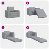 Folding Sofa Bed Light Grey 98 x 71 x 83 cm Fabric 42030500