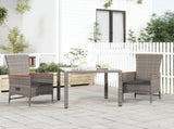 Reclining Garden Chairs with Cushions 2 pcs Grey Poly Rattan 319530