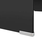 244136 TV Stand/Monitor Riser Glass Black 70x30x13 cm