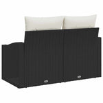 Garden Sofa with Cushion Black 123 x 62 x 69cm Poly Rattan 42006782