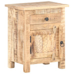 ZNTS Bedside Cabinet 40x30x50 cm Rough Mango Wood 320234