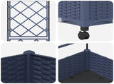 Garden Planter with Trellis&Wheels Grey 40 x 40 x 131.5 cm PP 3422936