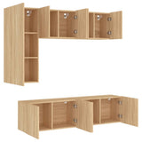 5 Piece TV Wall Units Sonoma Oak Engineered Wood 3216466