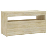 TV Cabinet with LED Lights Sonoma Oak 75x35x40 cm 804397