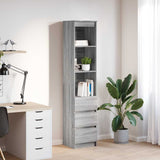 Highboard Grey Sonoma 37.5x35x180 cm Engineered Wood 861666