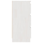 Bedside Cabinet White 40x29.5x64 cm Solid Pine Wood 808085
