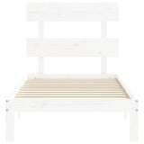 Bed Frame without Mattress White Single Solid Wood Pine 3193497