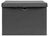 Storage Boxes with Covers 10 pcs 28x28x28 cm Grey 325194