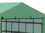 Walk-in Greenhouse with 4 Tier 24 Shelves, Portable Grow House with Roll-up Zipped Door, 244 x 180 x T3398P315886