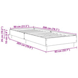 Bed Frame Sonoma Oak 80 x 200 cm Engineered Wood 8009045