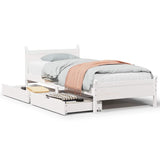 Bed Frame without Mattress White 90x200 cm Solid Wood Pine 3309780