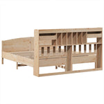 ZNTS Bookcase Bed without Mattress 180x200 cm Super King Solid Wood Pine 3323134
