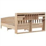 ZNTS Bookcase Bed without Mattress 180x200 cm Super King Solid Wood Pine 3323134