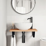Basin Shelf Wall Mounted Steel and Solid Wood Beech 3302371