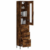 Highboard Smoked Oak 34,5x34x180 cm Engineered Wood 3199246