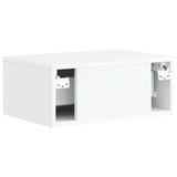 Wall-Mounted Bedside Cabinet with Drawer 2 pcs High Gloss White 899134