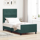 ZNTS Bed Frame Dark Green 90x200 cm Velvet 3344918