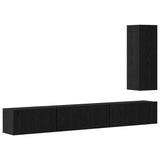 TV Cabinet Set 4 pcs Black Oak Engineered Wood 3393262