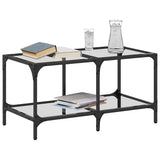 Coffee Table with Transparent Glass Top 78.5x40x40 cm Steel 845976