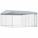 Outdoor Dog Kennel with Roof 382x382x225 cm 145029