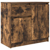 Sideboard with Drawer Smoked Oak 71x35x65 cm Engineered Wood 861602
