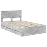Bed Frame with Drawer Concrete Grey 120 x 190 cm Engineer Wood 3408001