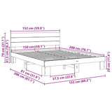 Bed Frame with Headboard without Mattress 150x200 cm Solid Wood Oak 3315723