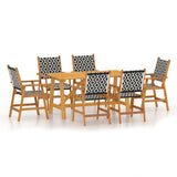 Garden Dining Set Brown Solid acacia wood Large Durable 3087126