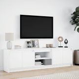 TV Cabinet with LED White 180x34x50 cm Engineered Wood 3307912