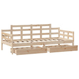 Daybed with Drawers without Mattress 80x200 cm Solid Wood 3302122