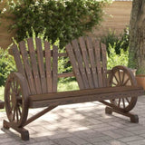 Garden Adirondack Chair Burnt look Solid Fir Wood 365096