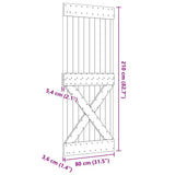 Door NARVIK 80x210 cm Solid Wood Pine 154437