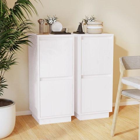 Sideboards 2 pcs White 31.5x34x75 cm Solid Wood Pine 813383
