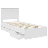 Bed Frame with Drawer White 90 x 190 cm Engineer Wood 3410204