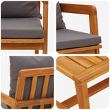 Bistro Set with Cushion 2 pcs Oil Natural Solid Acacia Wood 4106462
