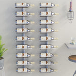 ZNTS Wall-mounted Wine Rack for 9 Bottles 2 pcs White Iron 340902