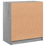 Side Cabinet with Glass Doors Grey Sonoma 68x37x75.5 cm 836425