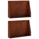 Retaining Wall 2 pcs 60 x 12 x 50 cm Weathering Steel Rusty 8015282