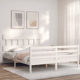 Bed Frame without Mattress White 160x200 cm Solid Wood 3195167
