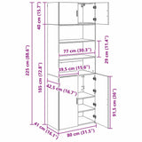 Storage Cabinet Old Wood 80 x 42.5 x 225 cm Engineered Wood 3402818