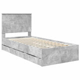 Bed Frame with Drawer Concrete Grey 90 x 200 cm Engineer Wood 3411155