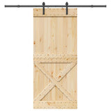 Sliding Door with Hardware Set 100x210 cm Solid Wood Pine 3332759