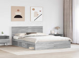 Bed Frame Grey Sonoma 140 x 200 cm Solid Pine Wood 3411006
