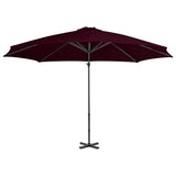 Cantilever Garden Parasol Red Polyester fabric, Aluminium Large 312306