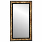 Mirror Black and Brown 90 x 2 x 50 cm Solid Wood Acacia 374118